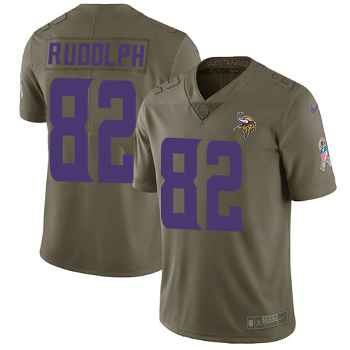Nike Vikings #82 Kyle Rudolph Olive Youth Stitched NFL Limited Salute to Service Jersey